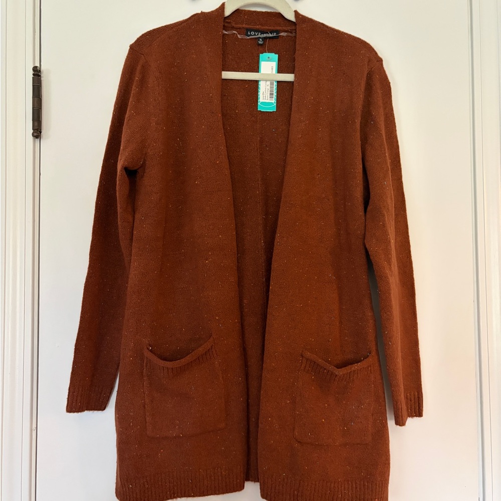 NWT Love Ellie Wells Confetti Cardigan- Burnt Orange